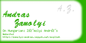 andras zamolyi business card